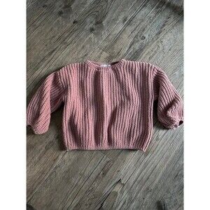 H&M - 3/4T - rose pink knit sweater